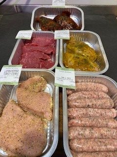 Low fat healthy meat box selection