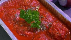 Homemade Meatballs in a herb & Tomato sauce